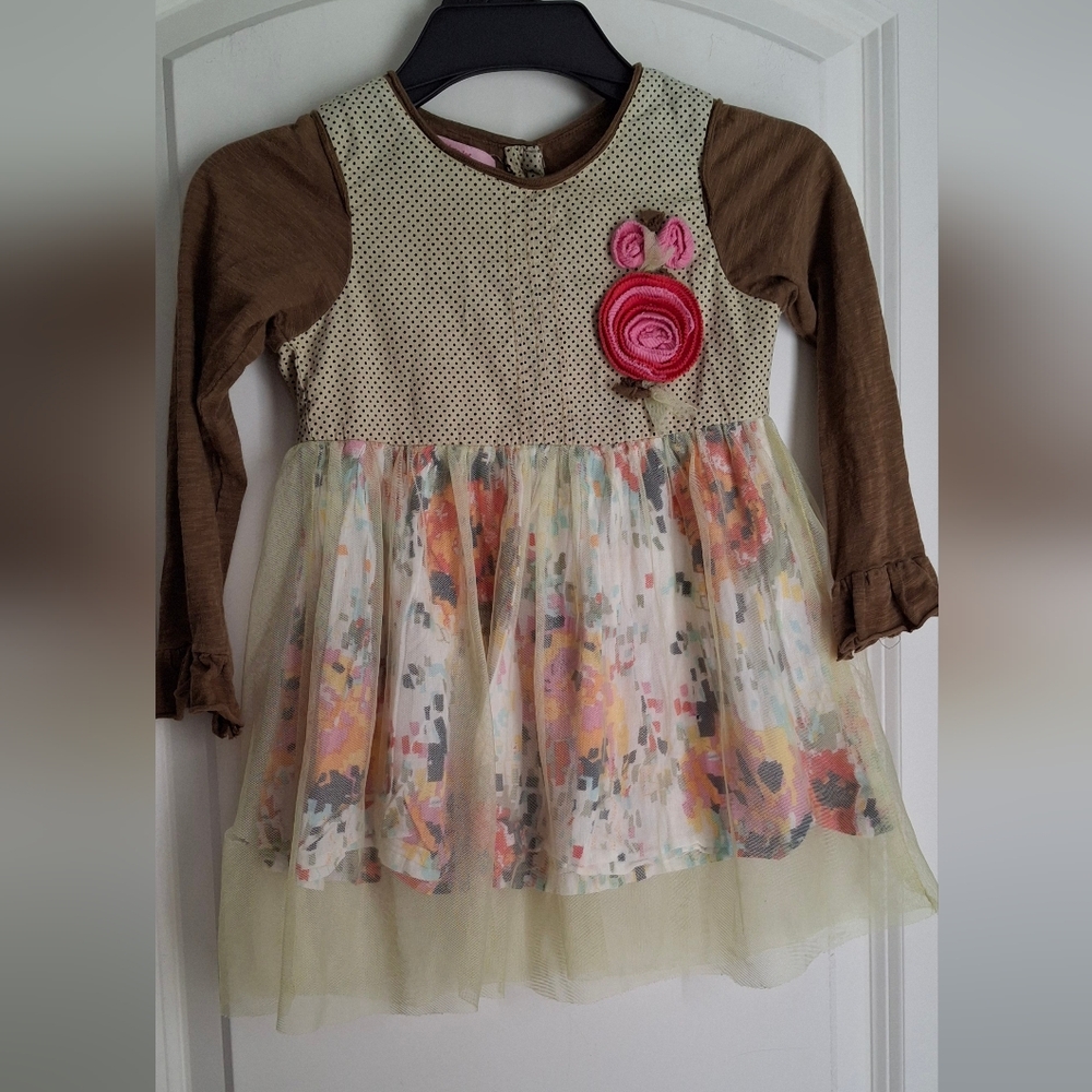 Beetlejuice London Dress Tunic Girls Sz 2 Floral Boho Westen Cotton Fairycore